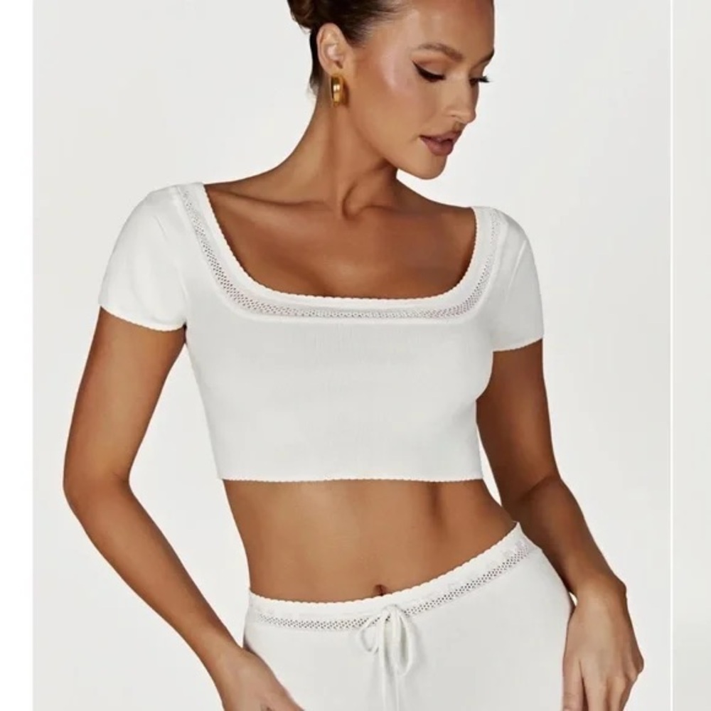 Meshki Pointelle Knit Crop Top